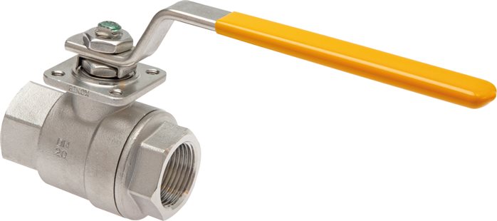 Exemplary representation: Stainless steel ball valve, 2-part, for use in oxygen systems