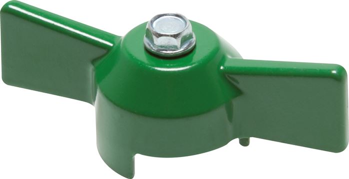 Exemplary representation: Combination handle for ball valve, toggle, green