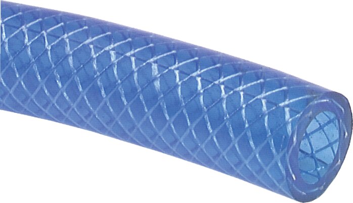 Exemplarische Darstellung: PVC-Gewebeschlauch (blau-transparent)