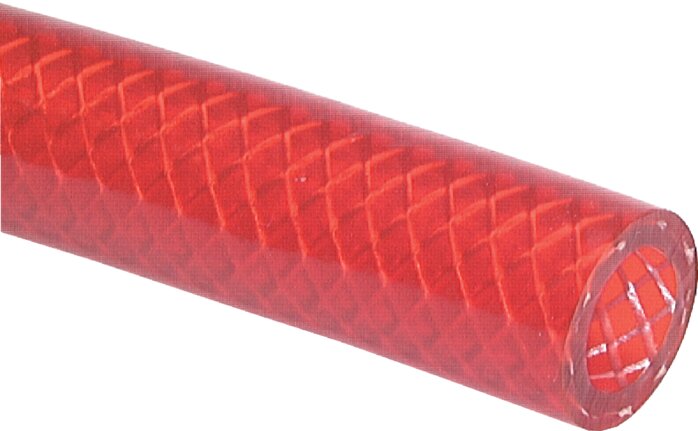 Exemplary representation: PVC fabric hose (red-transparent)