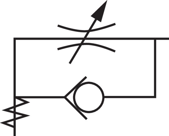 Schematic symbol: Throttle check valve (supply air regulating - A)