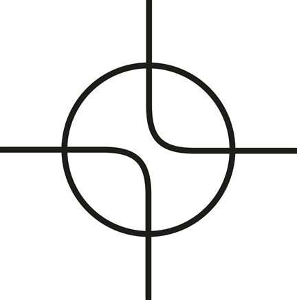 Schematic symbol: 4-way ball valve, angle
